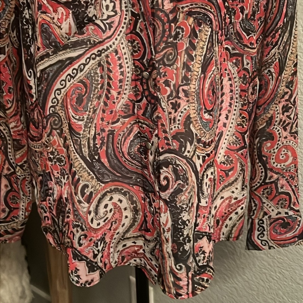 The Kooples Paisley Print Sheer Long Sleeve Blouse Size XS - Picture 4 of 8